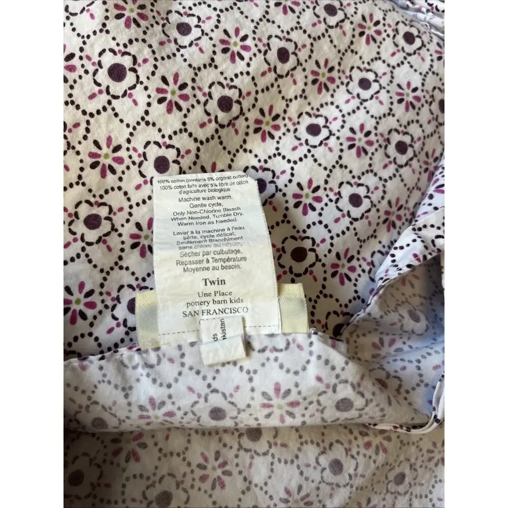 Pottery Barn Kids Floral Sheet Set Twin Flat Fitted Sheet 2pcs Daisy Boho Girls